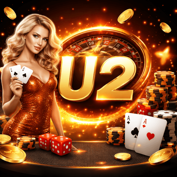 U2 main page image presenting a vibrant casino experience with fast access to reels jackpots and live gaming rooms